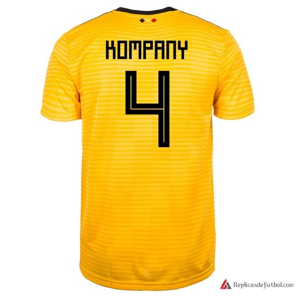 Camiseta Seleccion Belgica Segunda equipación Kompany 2018 Amarillo